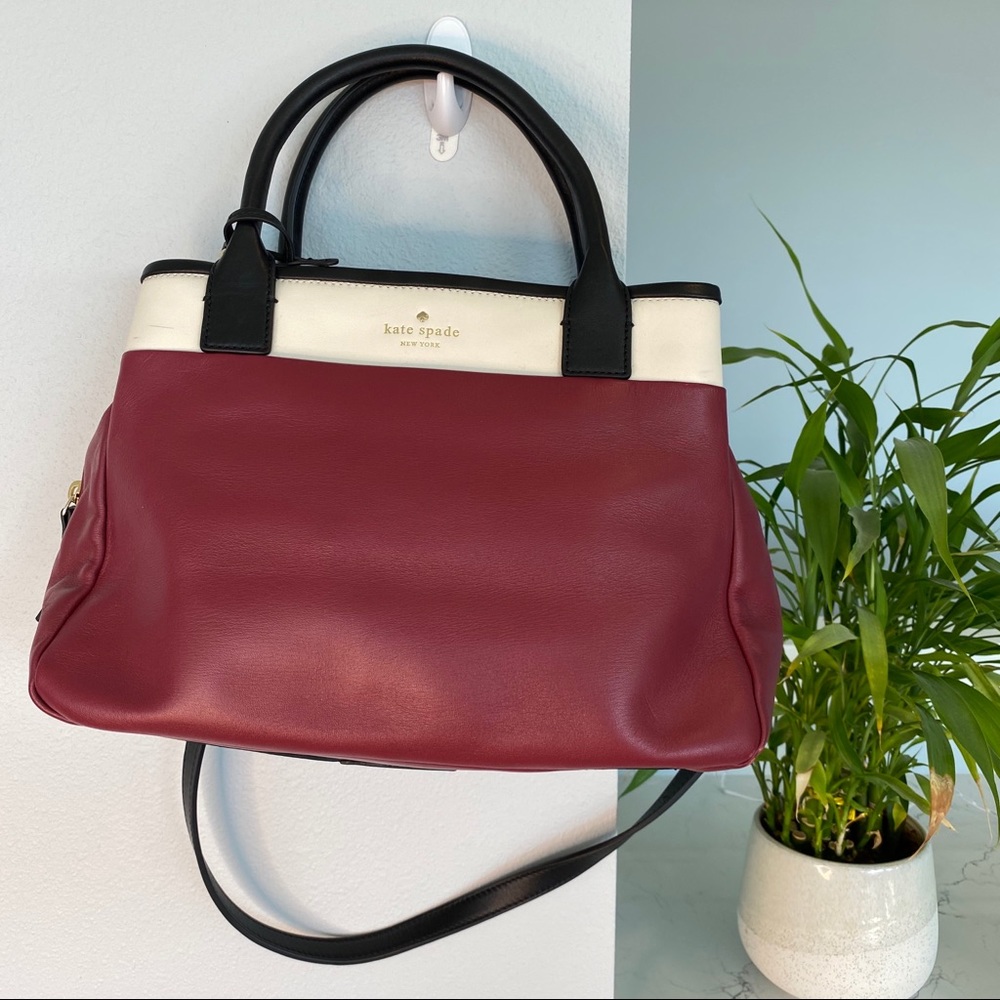 Kate Spade Cedar Street Satchel & Wallet MaroonBlk - Picture 5 of 16